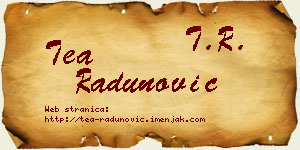 Tea Radunović vizit kartica